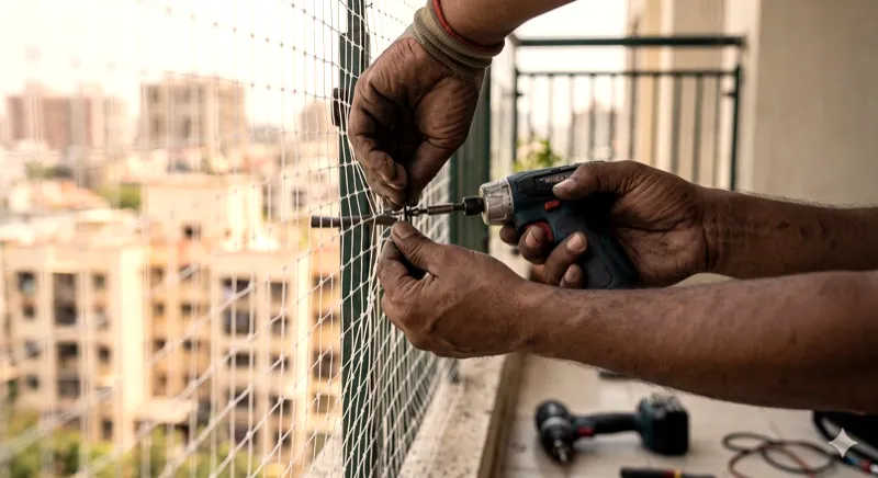 Balcony Safety Nets installed by Allind Safety