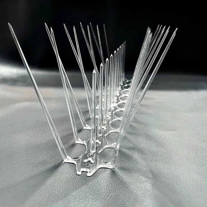 Polycarbonate, up close — Bird spikes by Allind Safety